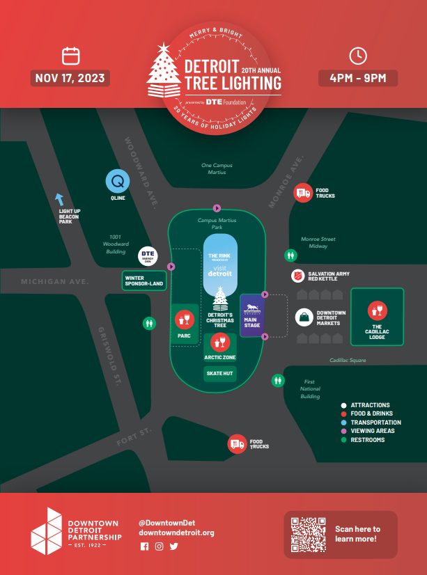 Road closures for 20th annual Detroit Tree Lighting event today City